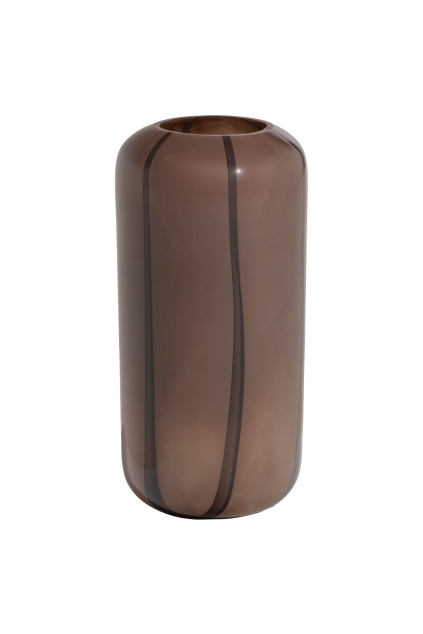 377477 B 01 VS Arles vaas glas bruin met streep naturel F1