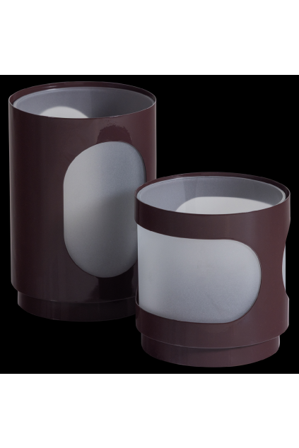 377935 B 01 VS Tavo windlichten metaal glas bruin set van 2 FA