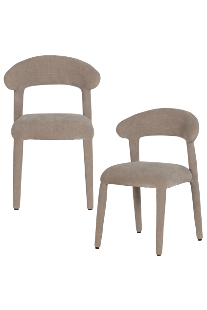 378077 Z 01 VS Sile eetkamerstoel linnenlook zand Set van 2 FA