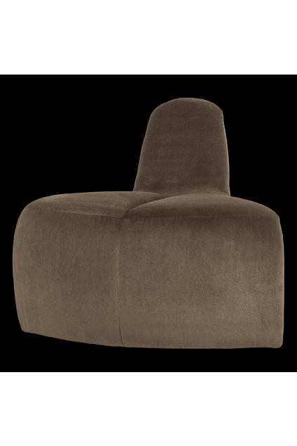 378901 VT 02 VS WP Mojo eetbank hoek rond rugleuning velvet taupe FA