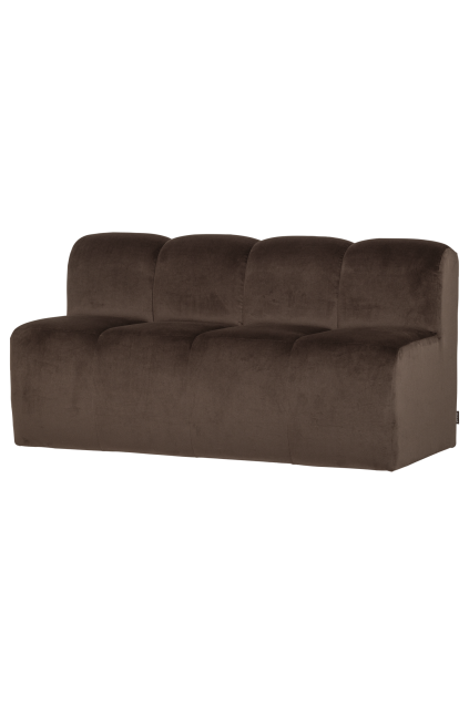 378462 VB 02 VS WP Mojo eetbank 164cm met rugleuning velvet bruin FA