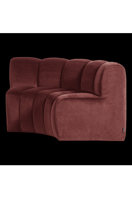 378902 VA 02 VS WP Mojo eetbank halfronde hoek rugleuning velvet kastanjebruin FA