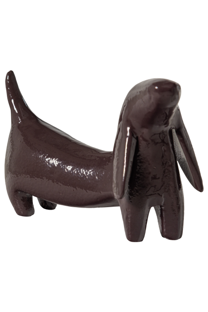 377978 D 01 VS Reni decoratieve hond metaal donkerbruin FA