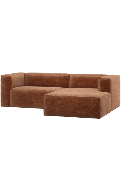 377433 VE 01 VS ES Bean chaise longue bank rechts chenille velvet terra F1