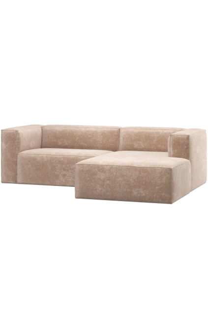 377433 VN 01 VS ES Bean chaise longue bank rechts chenille velvet naturel F1