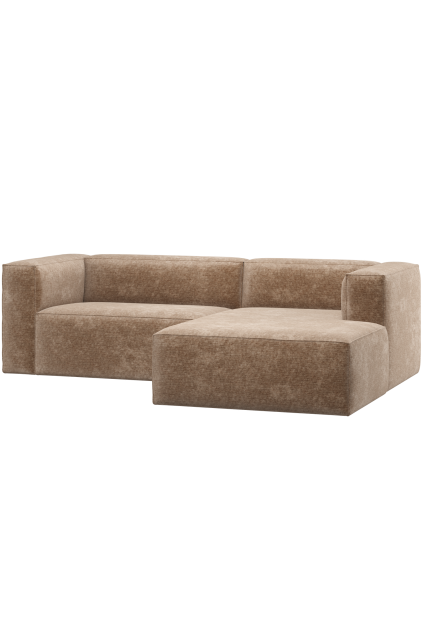 377433 VT 01 VS ES Bean chaise longue bank rechts chenille velvet taupe F1