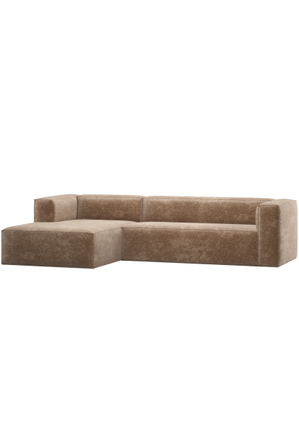 375689 VT 01 VS ES Bean hoekbank links chenille velvet taupe F1
