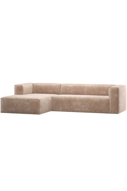375689 VN 01 VS ES Bean hoekbank links chenille velvet naturel F1