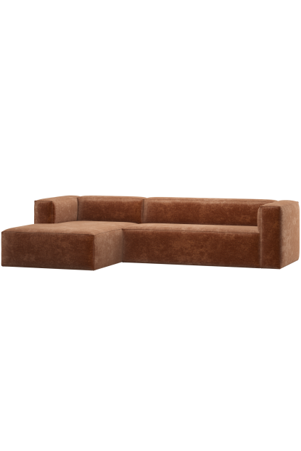 375689 VE 01 VS ES Bean hoekbank links chenille velvet terra F1