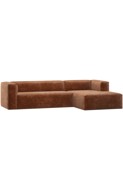 375694 VE 01 VS ES Bean hoekbank rechts chenille velvet terra F1