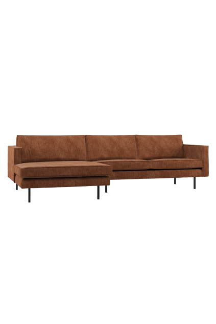 800905 R 01 VS WP Rodeo chaise longue bank links ribstof roestbruin F1