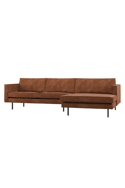 800902 R 01 VS WP Rodeo chaise longue bank rechts ribstof roestbruin F1