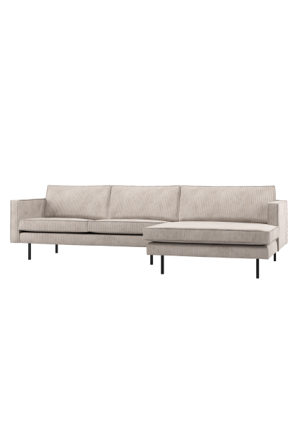 800902 E 01 VS WP Rodeo chaise longue bank rechts ribstof ecru F1