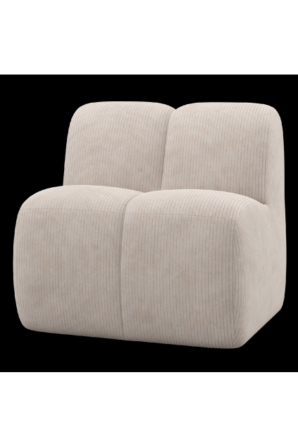 377519 E 01 VS WP Mojo eetbankje 84cm met rugleuning ribstof ecru F1