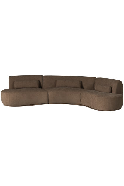 377655 VB 01 VS ES Batavier half rond bank 6 zits velvet bruin melange F1