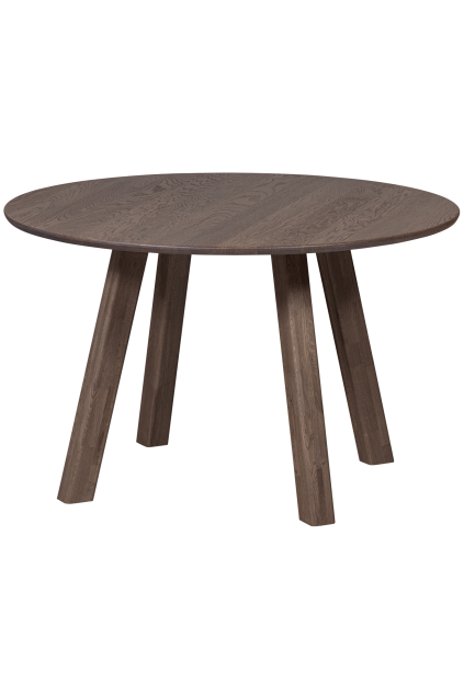 TB RO DL22 1190 375092 CB 02 VS FA Tafelblad rond doorgaande lamel O120cm cashmere brown Set van 2 Haarlem 4 standen poot SA