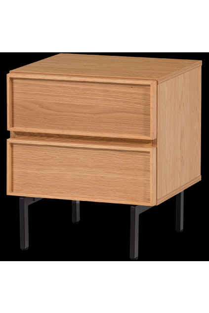 377548 N 01 VS ES Tours nachtkastje 2 lades melamine mdf naturel FA