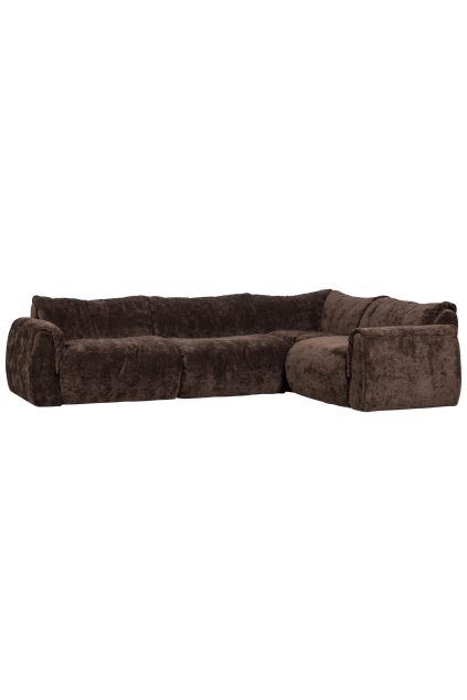377529 DB 01 VS WE Baggy hoekbank recht 3D chenille donkerbruin FA