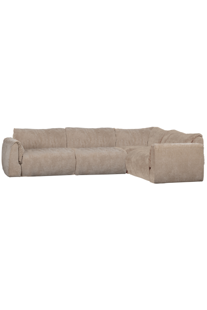 377529 SA 01 VS WE Baggy hoekbank recht 3D chenille zand FA PS