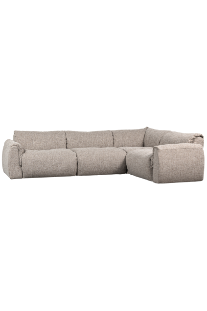 377529 NM 01 VS WE Baggy hoekbank rechts geweven stof naturel melange FA