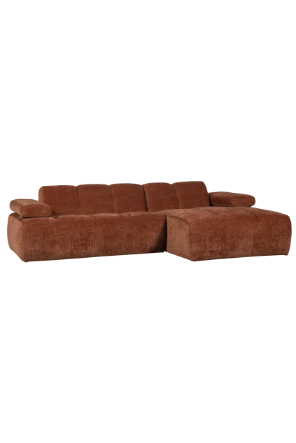 377465 R 02 VS WE Mojo chaise longue rechts geweven ribstof roestbruin FA