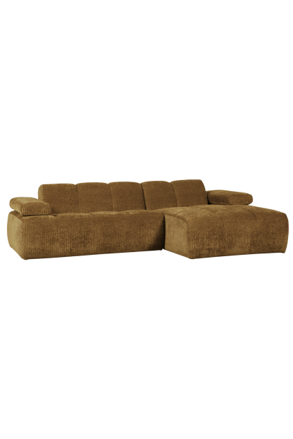377465 H 02 VS WE Mojo chaise longue rechts geweven ribstof honinggeel FA PS