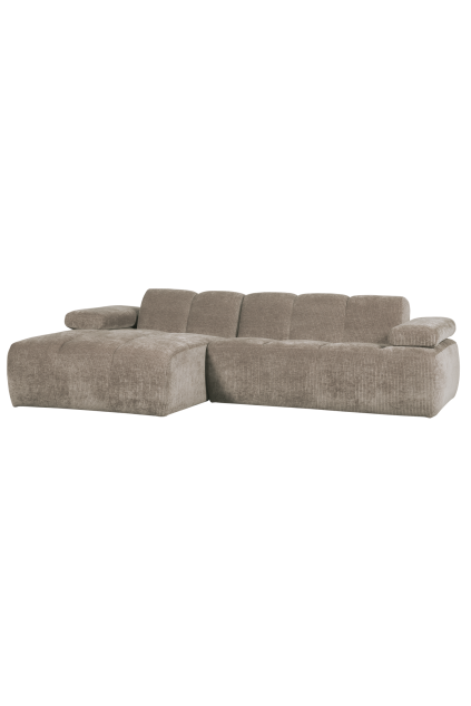 377464 D 02 VS WE Mojo chaise longue links geweven ribstof donkerzand FA PS