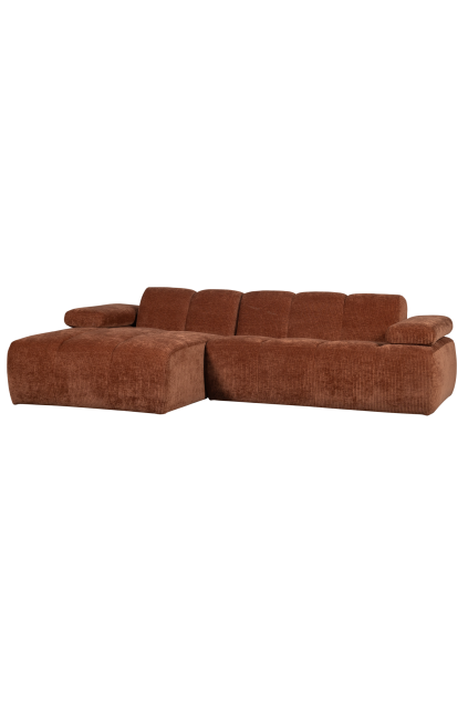 377464 R 02 VS WE Mojo chaise longue links geweven ribstof roestbruin FA