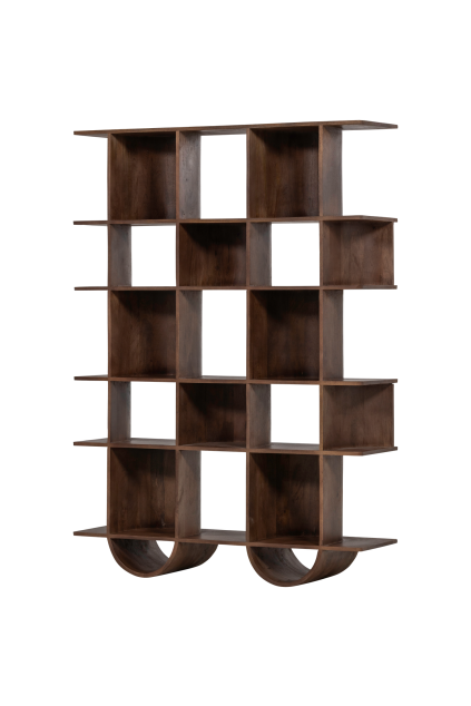 377508 W 02 VS WP Sinne boekenkast hout walnoot 180x130cm FA