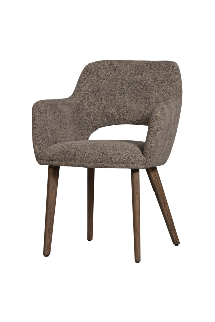 377492 TM 02 VS PR Murat eetkamerstoel taupe met houten poot mystic brown EA