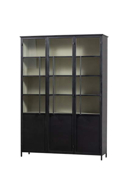 375042 Z 01 VS WE Exhibit XL 3 deurs vitrinekast metaal zwart SA