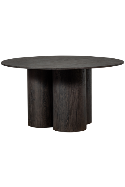 374071 D 02 VS WE Oona eettafel rond met 3 poot mdf donkerbruin O140cm SA