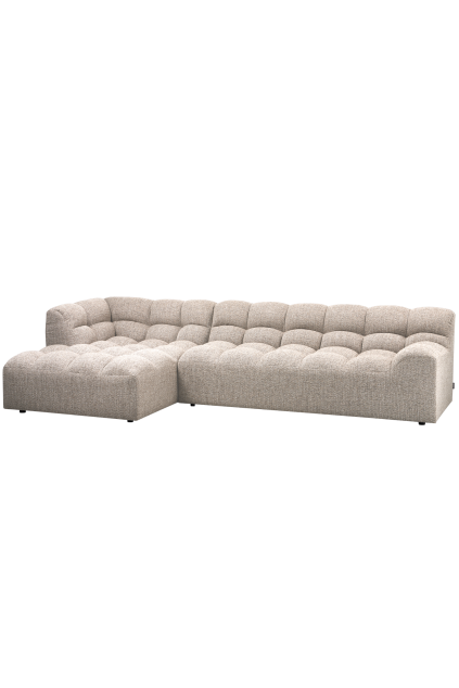 200420 NM 02 VS BL Allure chaise longue links geweven stof naturel melange SA