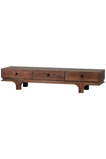 377360 W 02 VS WE Staes tv meubel 3 lades mango hout walnoot SA