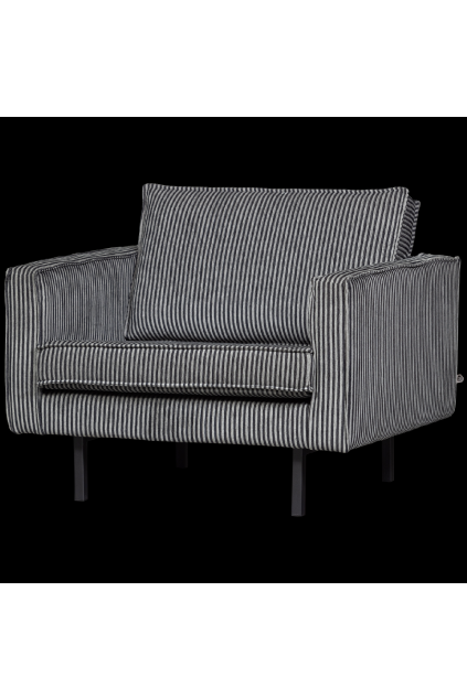 800541 ZG 02 VS BP Rodeo fauteuil streep zwart grijs SA