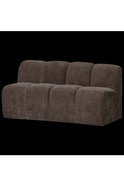 377462 B 02 VS WE Mojo bankje 160cm met rugleuning geweven ribstof bruin SA