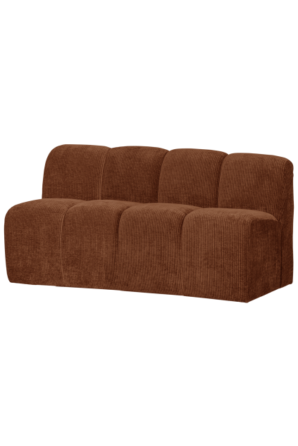 377462 R 02 VS WE Mojo bankje 160cm met rugleuning geweven ribstof roest bruin SA