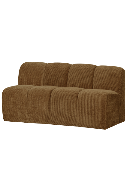 377462 H 02 VS WE Mojo bankje 160cm met rugleuning geweven ribstof honing geel SA