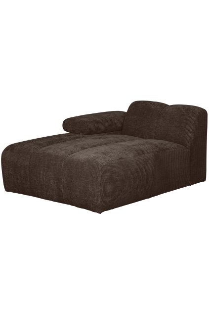 377459 B 02 VS WE Mojo chaise longue element links geweven ribstof bruin SA