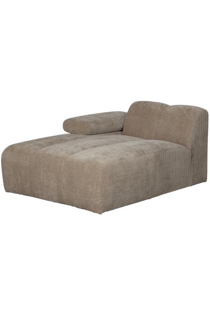 377459 D 02 VS WE Mojo chaise longue element links geweven ribstof donker zand SA