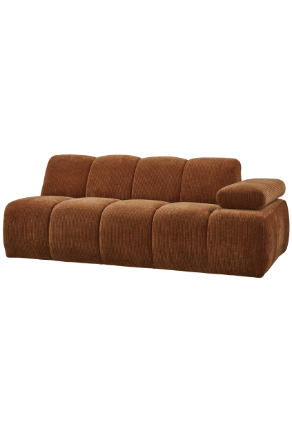 377457 R 02 VS WE Mojo 2 zits met arm rechts geweven ribstof roest bruin SA