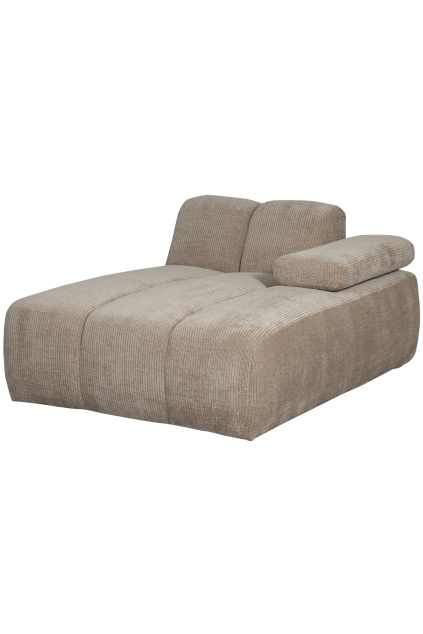 377460 D 02 VS WE Mojo chaise longue element rechts geweven ribstof donker zand SA