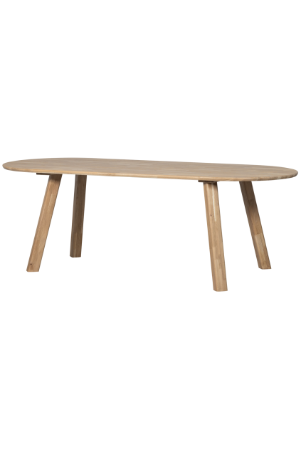 TB OV VL24 2390 0990 375092 TP 02 VS FA Tafelblad ovaal vingerlas 240x100cm transparent Haarlem eiken 4 standen poot SA
