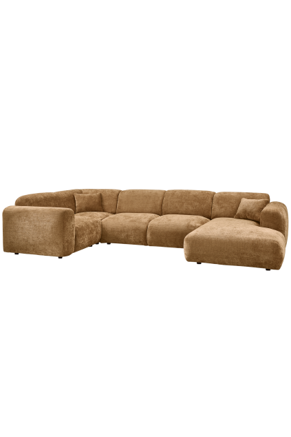375074 H 02 VS WE Cloud hoekbank links geweven chenille honing geel SA