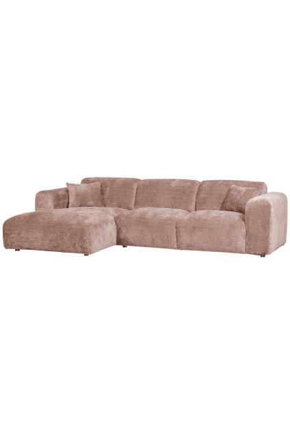 375072 T 02 VS WE Cloud chaise longue links geweven chenille taupe SA
