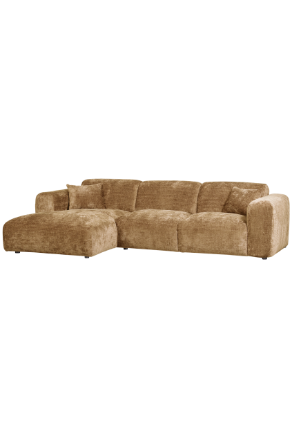 375072 H 02 VS WE Cloud chaise longue links geweven chenille honing geel SA