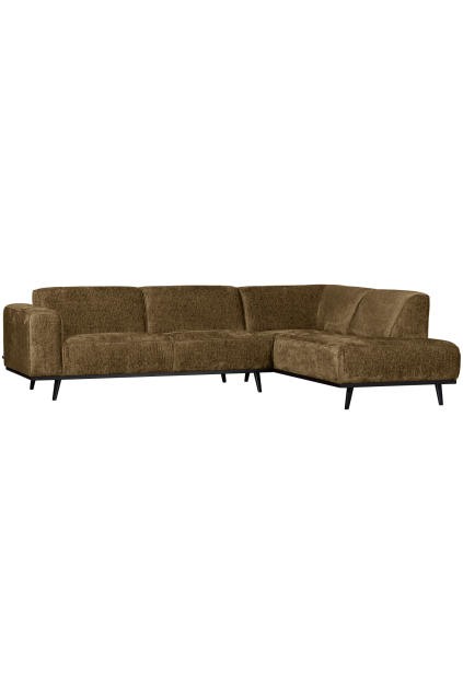 378655 BR 02 VS BP Statement hoekbank rechts structure velvet brass SA