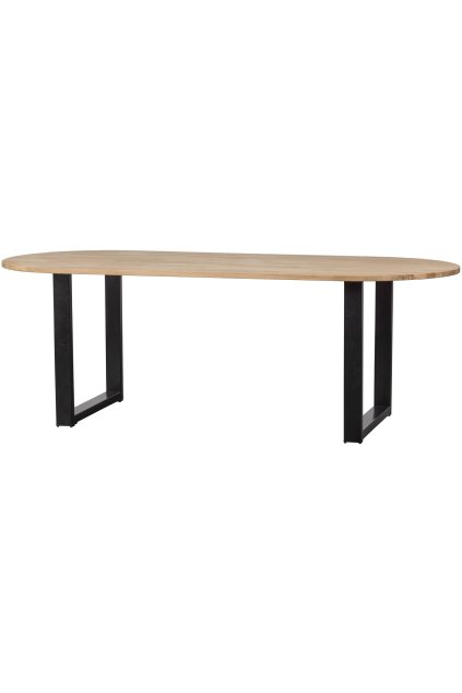 376030 U 02 VS FA Tablo tafel ovaal onbehandeld 220x90 cm eiken U Poot EA