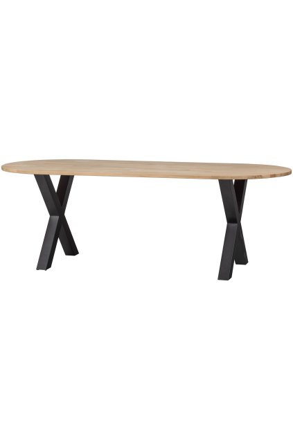 376030 A 02 VS FA Tablo tafel ovaal 220x90 cm eiken Alkmaar poot SA
