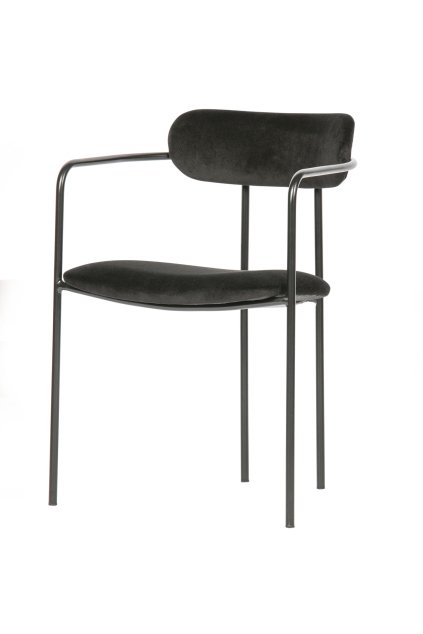 373307 Z 02 VS WE Ivy eetkamerstoel fluweel zwart EA